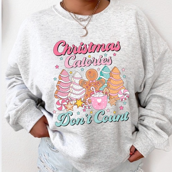 NEW Funny Christmas Graphic Crew Neck Long Sleeve Sweatshirt - Picture 3 of 5